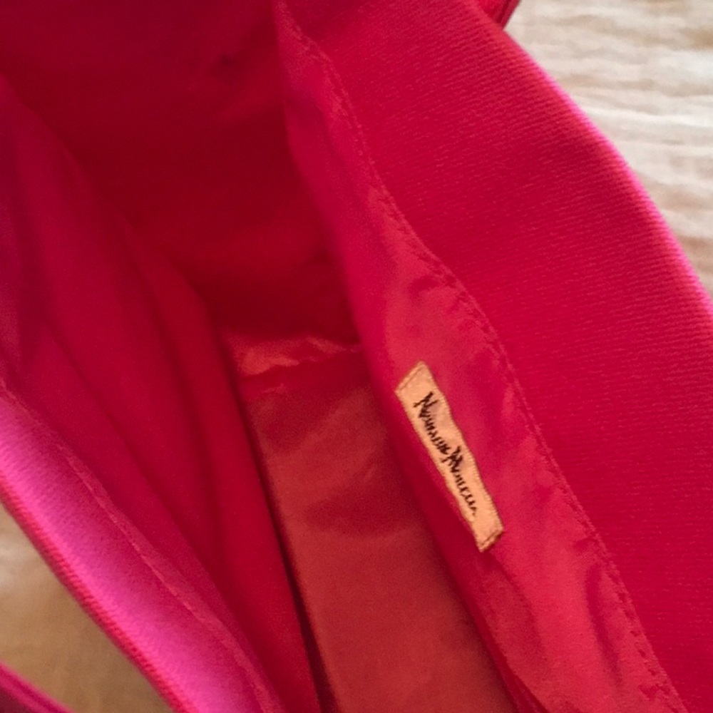 Neiman Marcus Hot Pink Vinyl/Canvas Small Tote - Picture 7 of 8
